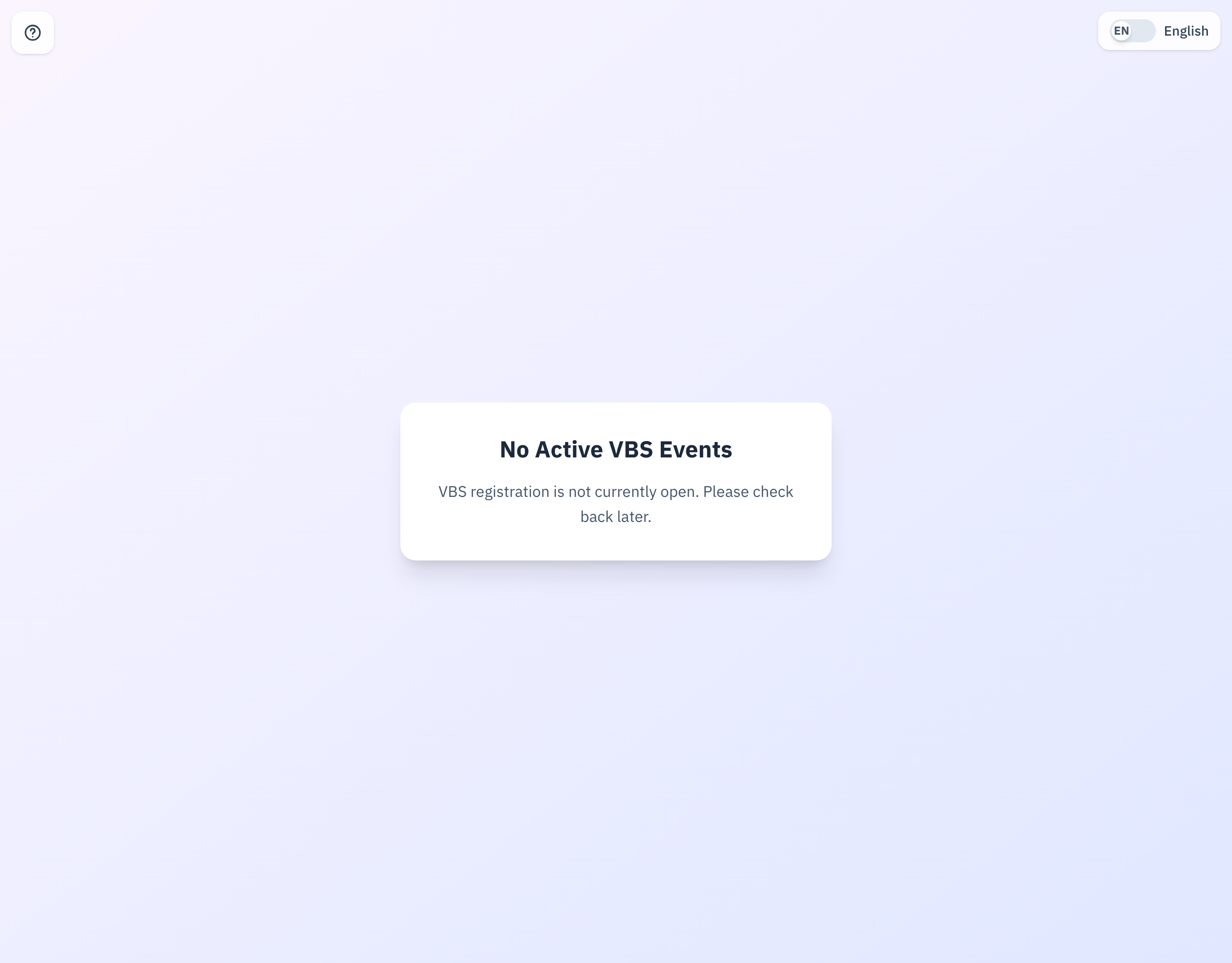The VBS teen volunteer application.